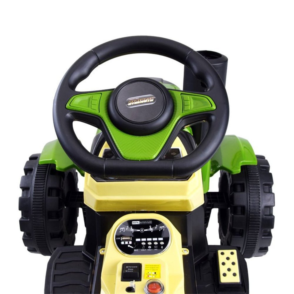 Smartechnology Kids Ride On Tractor 12V Battery Operated with Hydraulic Trolley, Dual Motor Electric Tractor for Kids with Music & Lights - Image 5