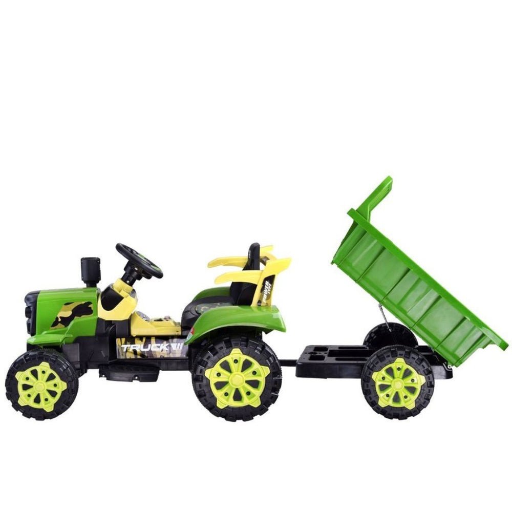 Smartechnology Kids Ride On Tractor 12V Battery Operated with Hydraulic Trolley, Dual Motor Electric Tractor for Kids with Music & Lights - Image 6