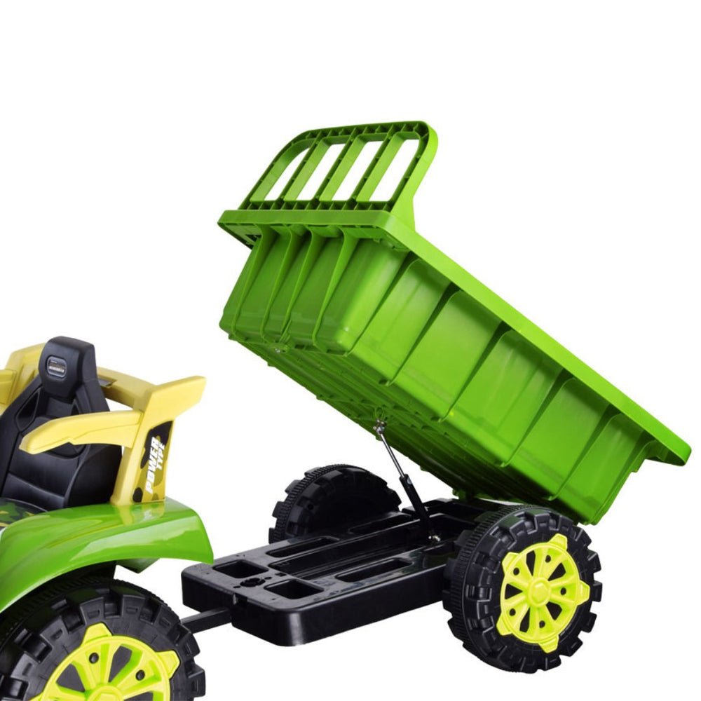 Smartechnology Kids Ride On Tractor 12V Battery Operated with Hydraulic Trolley, Dual Motor Electric Tractor for Kids with Music & Lights - Image 7