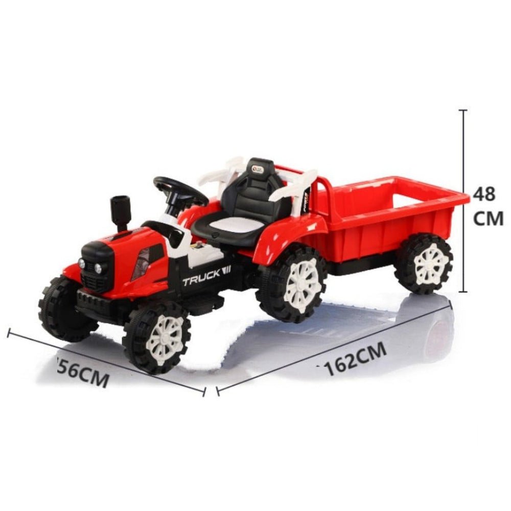 Smartechnology Kids Ride On Tractor 12V Battery Operated with Hydraulic Trolley, Dual Motor Electric Tractor for Kids with Music & Lights - Image 9